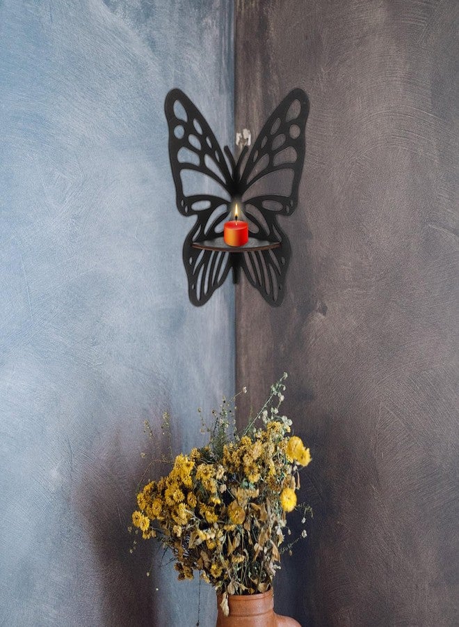 HOOTNEE Butterfly Wall Shelf Wooden Floating Corner Bookshelf for Crystal Display Figurine Storage and Home Decor - Image 4